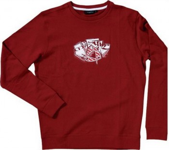 Толстовка  Mystic 2011 Sweat Arc Rio Red - мужской спортивный свитер темно-красного цвета