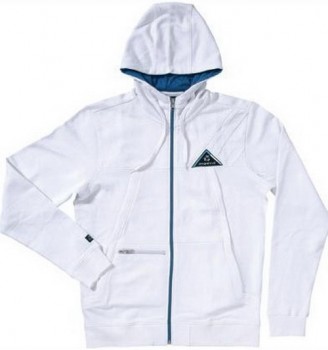 Белая мужская спортивная куртка Mystic 2011 Sweat Tundra BrightWhite - модная толстовка на молнии и с капюшоном