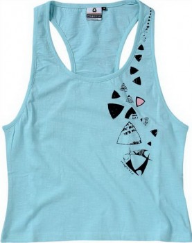 Женская майка голубого цвета с оригинальной аппликацией Mystic 2011 Tee Eve Torquise