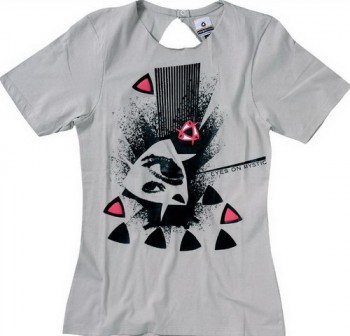 Женская футболка Mystic 2011 Tee Spy Flint Grey - светло-серая футболка с рисунком