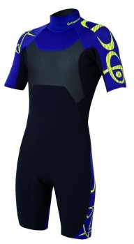 Короткий гидрокостюм Mystic Crossfire Shorty 3/2 D/L Black/Purple