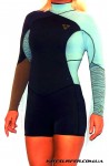 Гидрокостюм женский Mystic 2016 Diva 3/2 D/L Longarm Super Shorty Backzip Women Grey