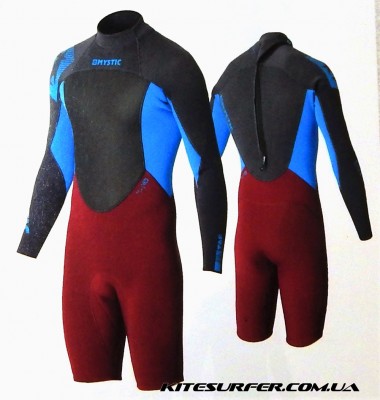 Гидрокостюм мужской Mystic 2016 Star 3/2 D/L Longarm Shorty flatlock Bordeaux