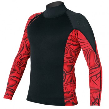 Гидромайка Mystic 2012 Empire Vest L/S Black/Red - мужская лайкра и длинным рукавом