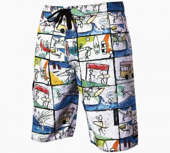 Яркие шорты для кайтсерфинга Mystic 2013 Boardshort Wallpaint Cloud White
